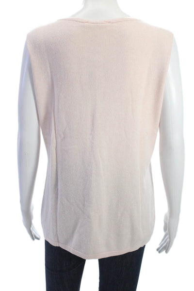 Escada Womens Basic Sleeveless Tank Pink Cashmere Silk Blend Size 42