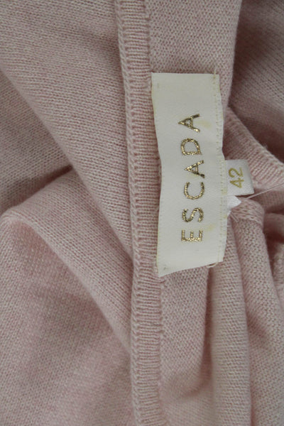 Escada Womens Basic Sleeveless Tank Pink Cashmere Silk Blend Size 42