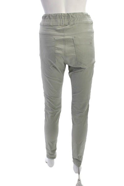 Flog Womens Jogger Pants Gray Drawstring Solid Army 98%Cotton 2%Lycra Size 27