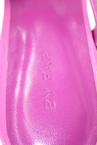 By Far Womens Square Toe Slip-On Block High Heeled Sandals Pink Size 8