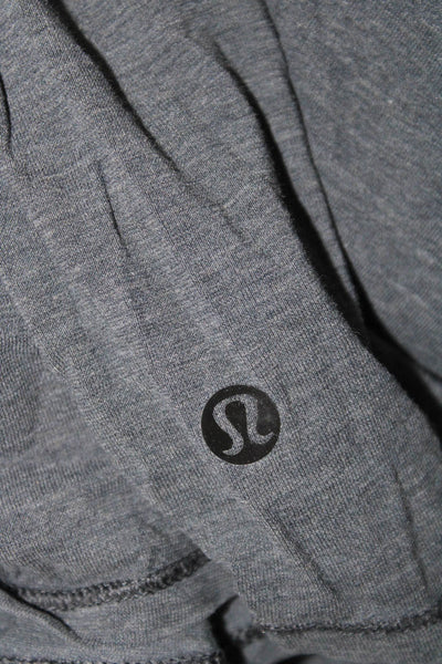 Lululemon Womens Basic Long Sleeve Dark Gray Cotton Round Neck T-Shirt Size 4