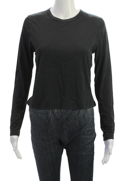 Lululemon Women Black Basic T-Shirt Long Sleeve Crew Neck Size 4