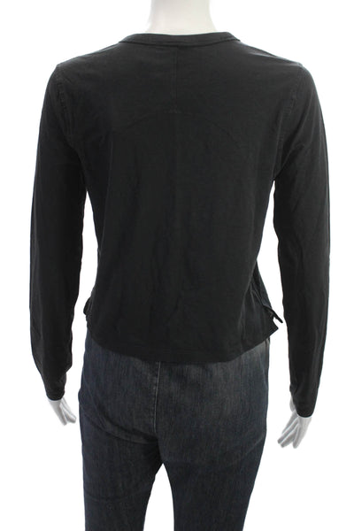 Lululemon Women Black Basic T-Shirt Long Sleeve Crew Neck Size 4