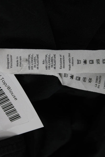 Lululemon Women Black Basic T-Shirt Long Sleeve Crew Neck Size 4