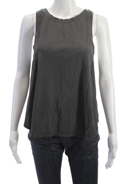 Lululemon Womens Dark Gray Basic Tank Nylon Crew Neck Sleeveless Size 4