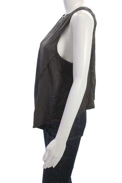 Lululemon Womens Dark Gray Basic Tank Nylon Crew Neck Sleeveless Size 4