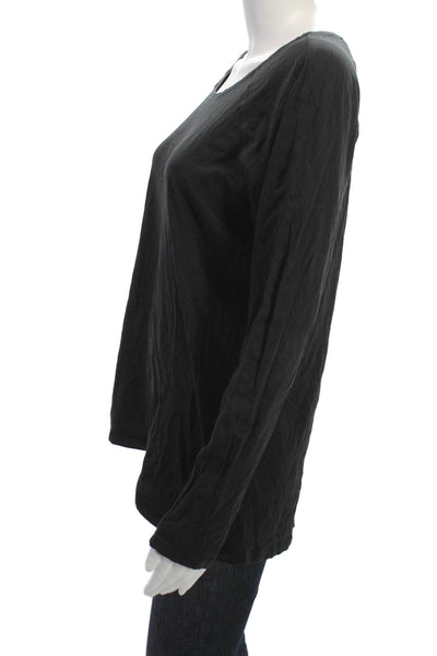 Lululemon Womens Basic Black Cotton Long Sleeve T-Shirt Size 4
