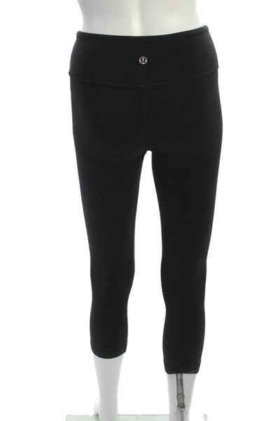 Lululemon Women Black Cropped Capri Leggings Nylon Size 2
