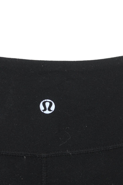 Lululemon Women Black Cropped Capri Leggings Nylon Size 2