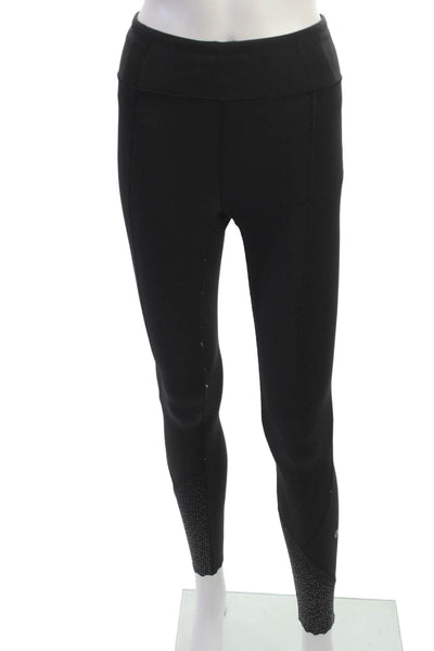 Lululemon Women Black Ankle Leggings Zip 69% Nylon 31% Lycra Size 2