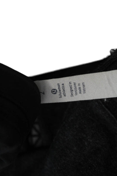 Lululemon Women Black Ankle Leggings Zip 69% Nylon 31% Lycra Size 2