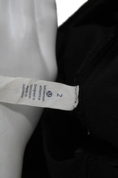 Lululemon Women Black Ankle Leggings Nylon Lycra Size 2