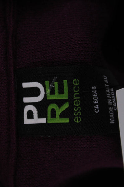Pure Essence Women Collared Long Sleeve Purple Coatigan Size L