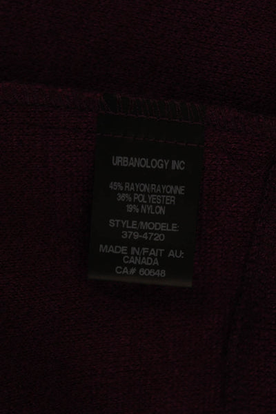 Pure Essence Women Purple High Neck Long Sleeve Coatigan Sweater Size XS