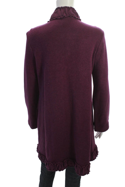 Pure Essence Womens Purple Mock Neck Long Sleeve Coatigan Size S