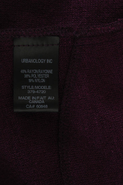 Pure Essence Womens Purple Mock Neck Long Sleeve Coatigan Size S