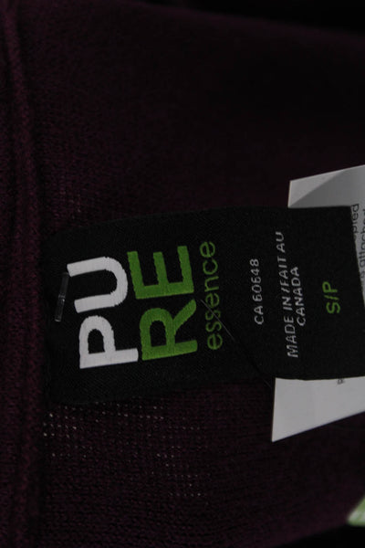 Pure Essence Womens Purple Mock Neck Long Sleeve Coatigan Size S