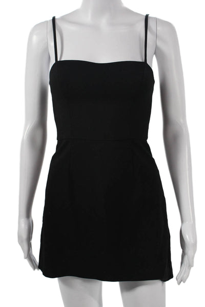 French Connection Womens Mini Slip Dress Sleeveless Square Neck Black Size 4
