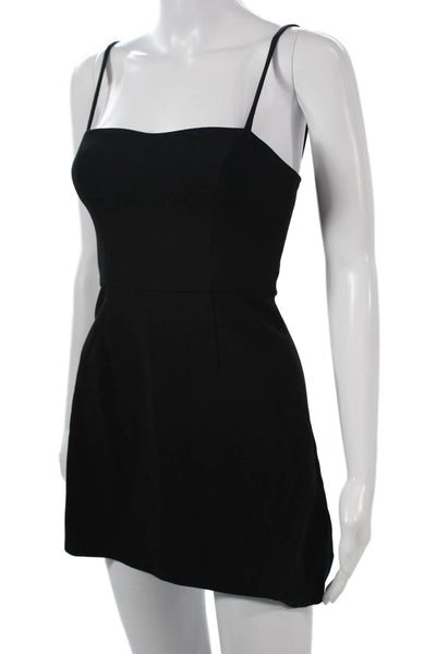 French Connection Womens Mini Slip Dress Sleeveless Square Neck Black Size 4