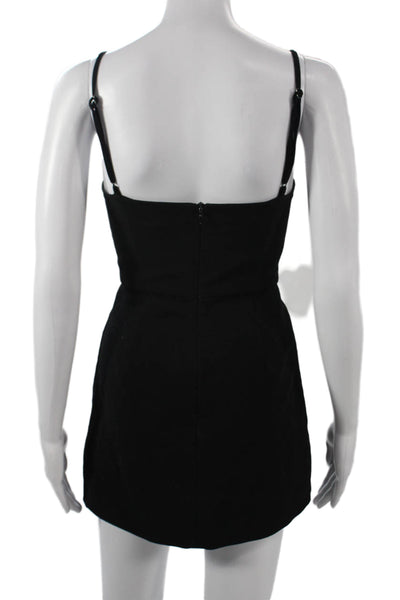 French Connection Womens Mini Slip Dress Sleeveless Square Neck Black Size 4