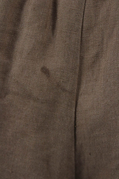 Larsen & Co Women Linen Solid Brown Beach Shorts Size S