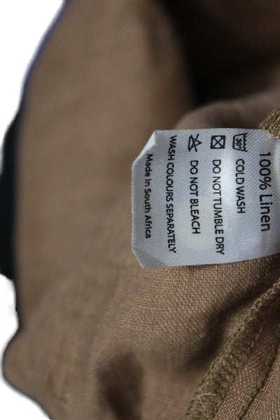 Larsen & Co Women Linen Solid Brown Beach Shorts Size S