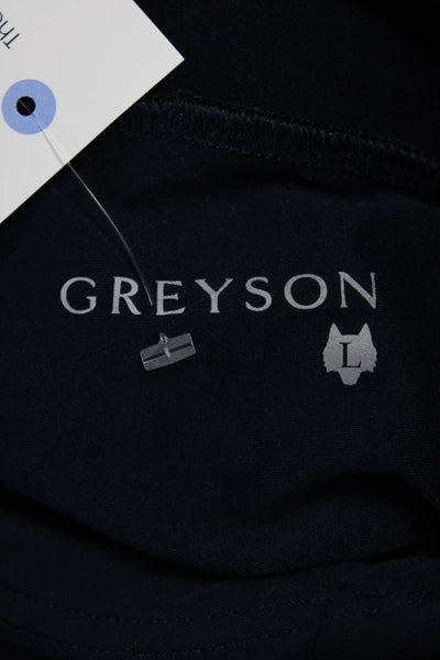 Greyson Women Pullover Hoodie Dark Blue Zip High Neck Long Sleeve Size L