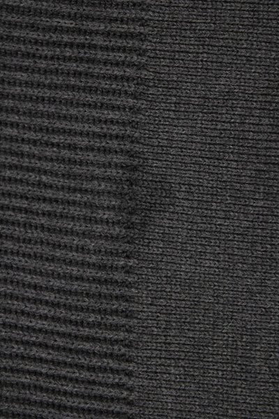 Theory Women Striped Dark Gray Collared Zip Pullover Sweater Long Sleeve Size L