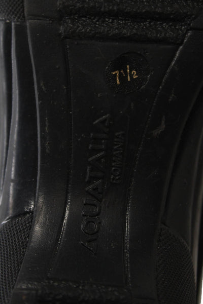 Aquatalia By Marvin K Womens Suede Front Zipper Ankle Boots Black Brown Size 7.5