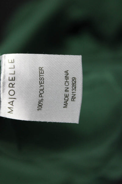Majorelle Womens Bohemian Green V-Neck Tie Long Sleeve Blouse Size L