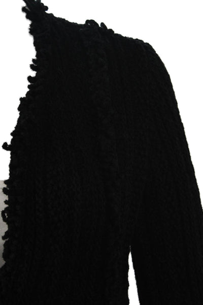 Intermix Womens Black Button Front Blazer V Neck Long Sleeve Size 4