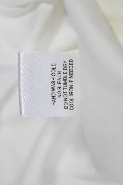 Tularosa Womens Fit & Flare Sundress White V-Neck Short Sleeve Bohemian Size L