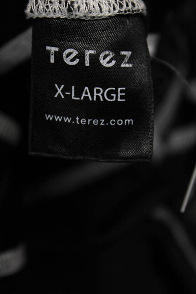 Terez Women Black Striped Ankle Leggings Size XL