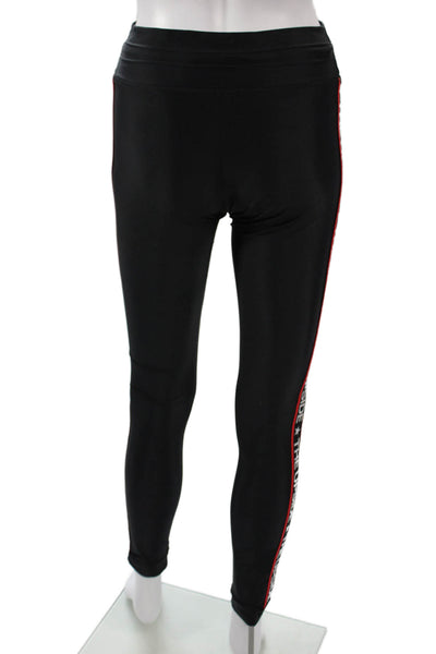The Upside Women Striped Black Ankle Jogger Leggings Drawstring Size 8