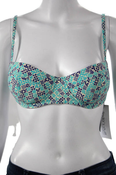 Marc By Marc Jacobs Women Bikini Top Blue Geometric Size M