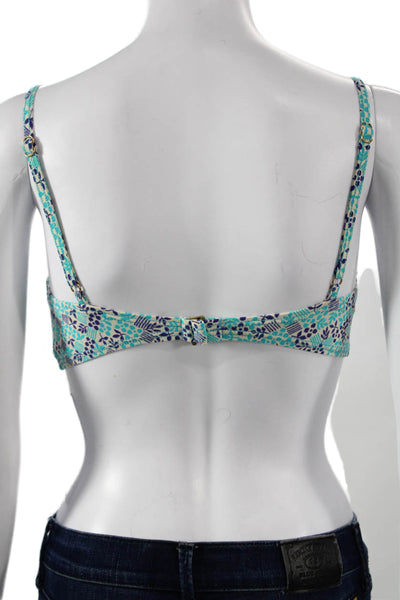 Marc By Marc Jacobs Women Bikini Top Blue Geometric Size M