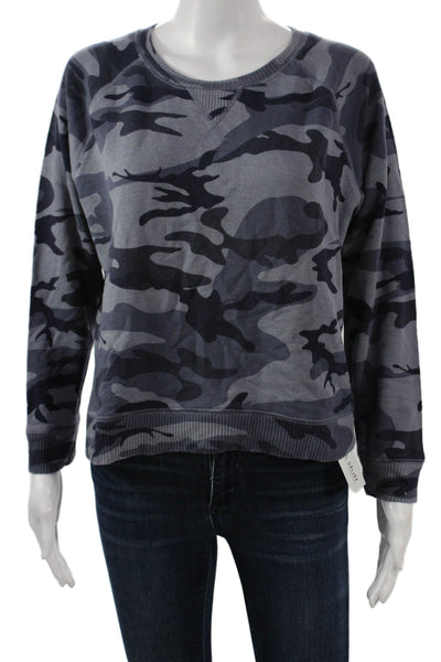 Rails Womens Pullover Sweatshirt Camo Dark Gray Crew Long Sleeve Size S