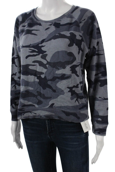 Rails Womens Pullover Sweatshirt Camo Dark Gray Crew Long Sleeve Size S
