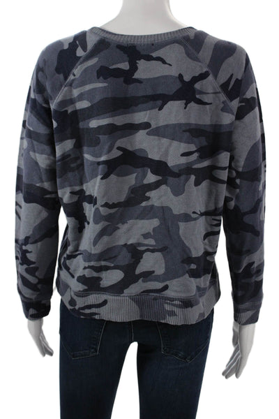 Rails Womens Pullover Sweatshirt Camo Dark Gray Crew Long Sleeve Size S