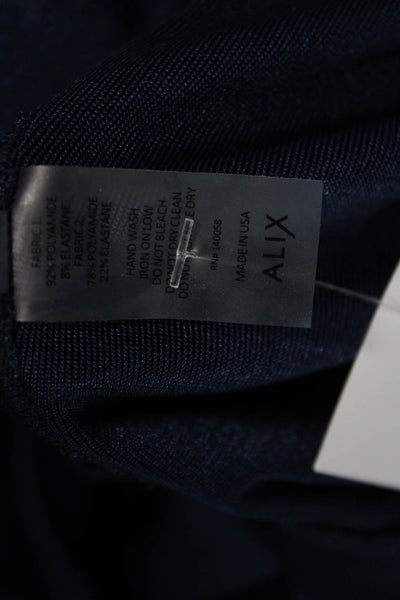 ALIX NYC Women V Neck Long Sleeve Bodysuit Blue Solid Size L