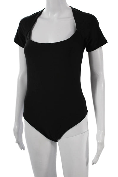 Alix Women Black Short Sleeve Round Neck Bodysuit Size L