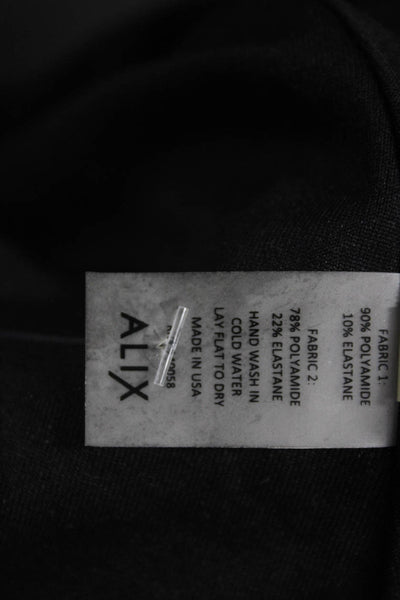 Alix Women Black Short Sleeve Round Neck Bodysuit Size L