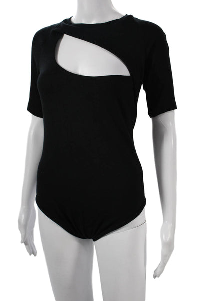 Alix Women Black Short Sleeve Top Size L