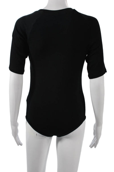 Alix Women Black Short Sleeve Top Size L