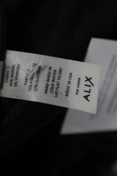 Alix Women Black Short Sleeve Top Size L