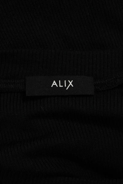 Alix Women Black Short Sleeve Top Size L