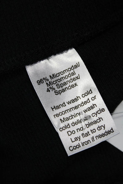 ATM Women Straight Pencil Skirt Black Micromodal Knee Length Size S