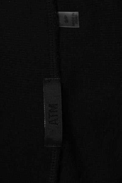 ATM Women Straight Pencil Skirt Black Micromodal Knee Length Size S