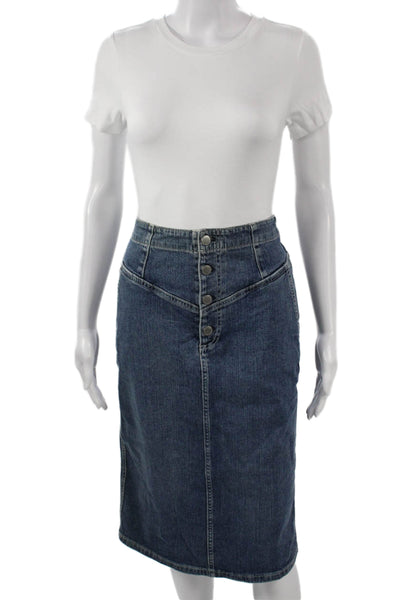 AG Adriano Goldschmied Womens Straight Pencil Skirt Dark Blue Size 29