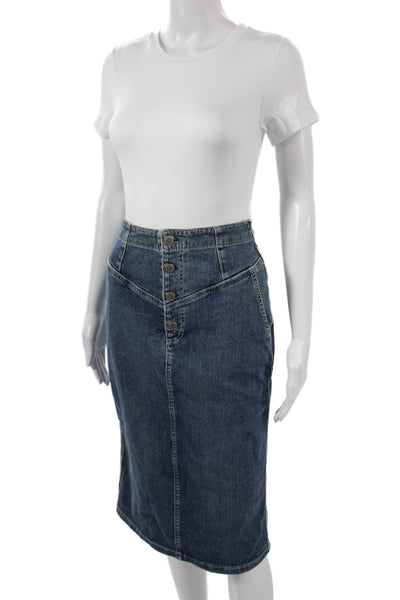 AG Adriano Goldschmied Womens Straight Pencil Skirt Dark Blue Size 29